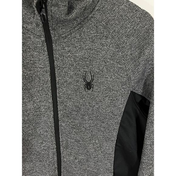 Spyder Men’s Full Zip Hooded Jacket Gray Black Heather Performance Size Medium - Picture 5 of 10